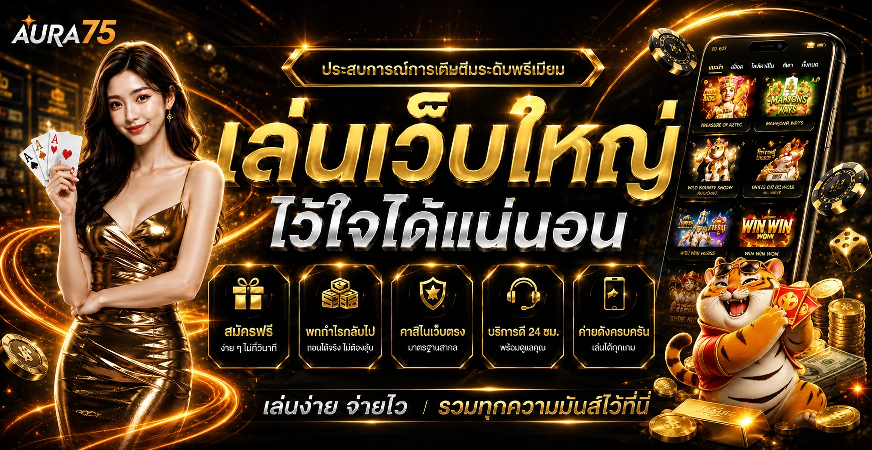 AURA75 ทางเข้า สล็อต คาสิโน และระบบฝากถอนออโต้